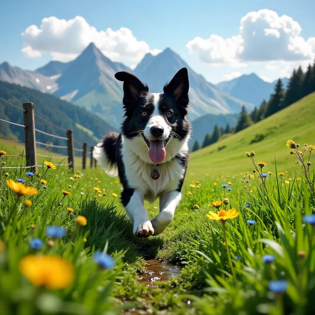 Border Collie in a Bright Poprad Landscape