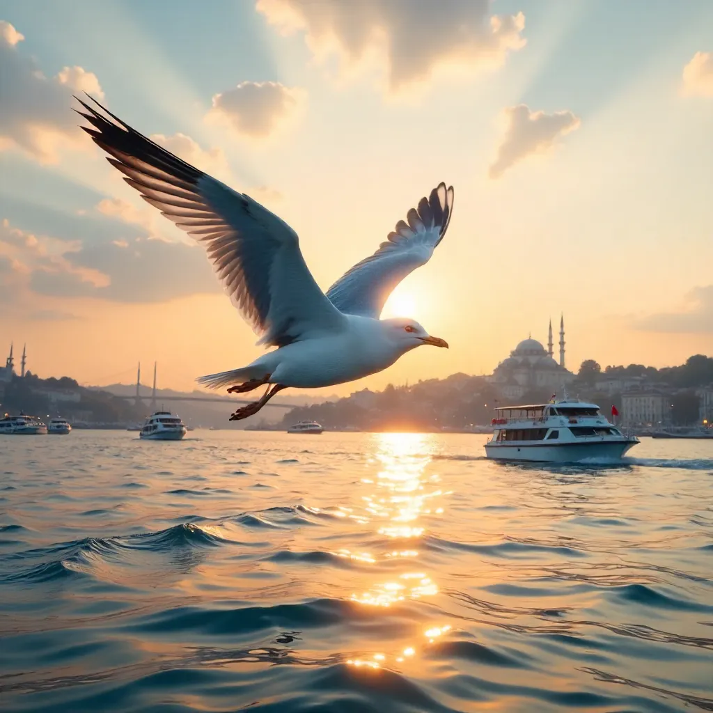 Seagull over the Bosphorus: Nature's Grace