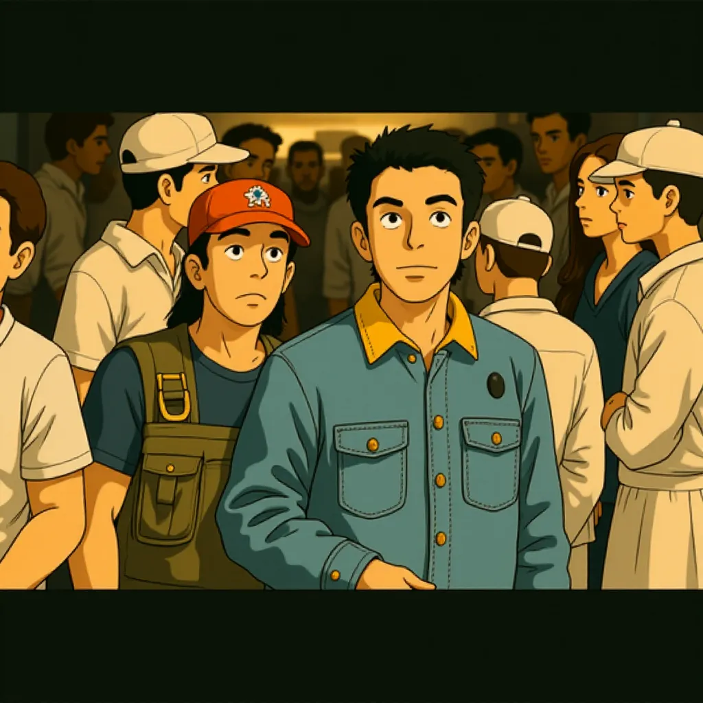 Denzel Washington and Tony Scott in Deja Vu (2006) - Anime style