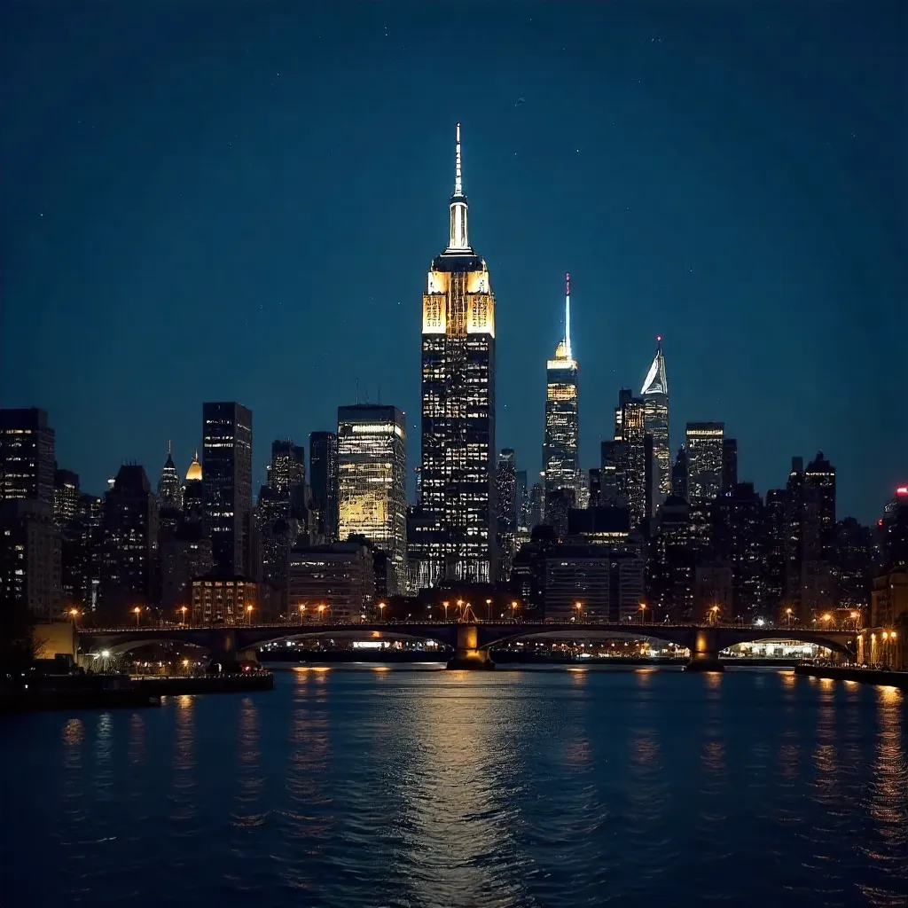 Empire State Night Skyline: NYC’s Captivating Glow