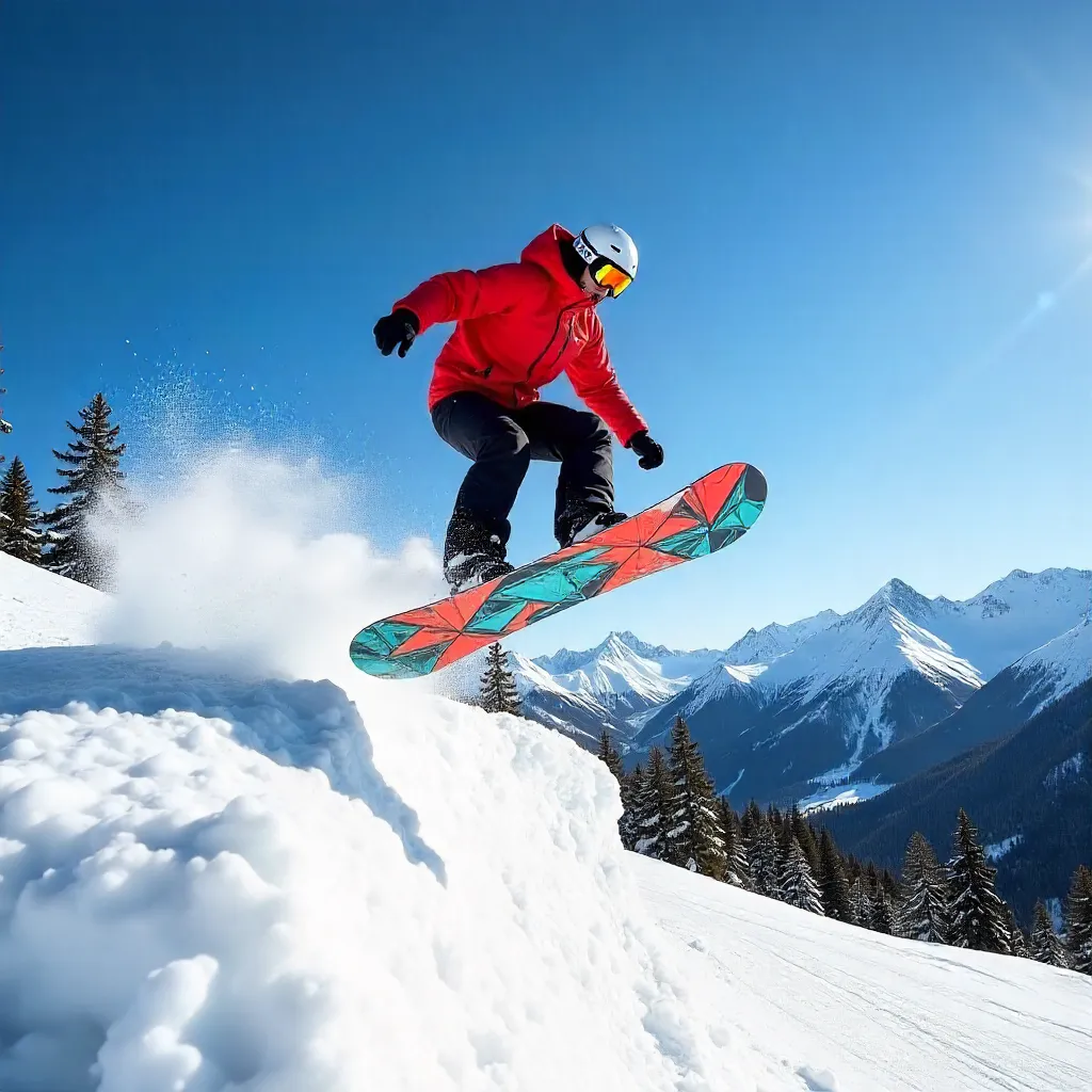 Snowboarder Aerial Over Le Grand-Bornand, France