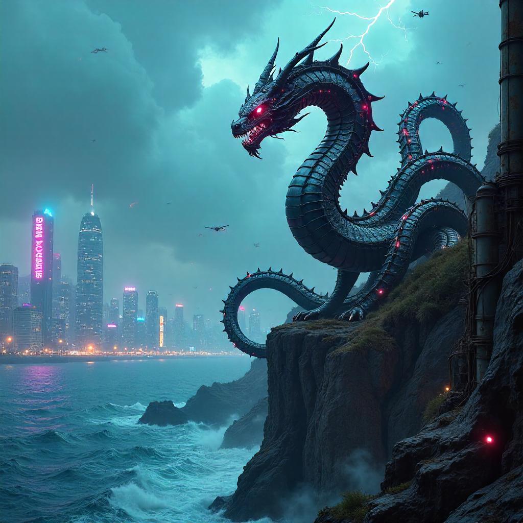 Neon Hydra on the Cliff Edge