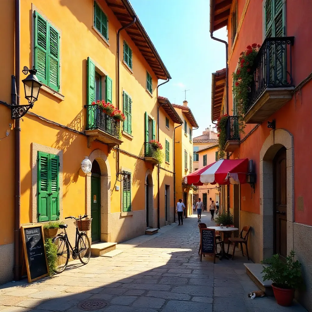 Golden Hour in a European Alleyway