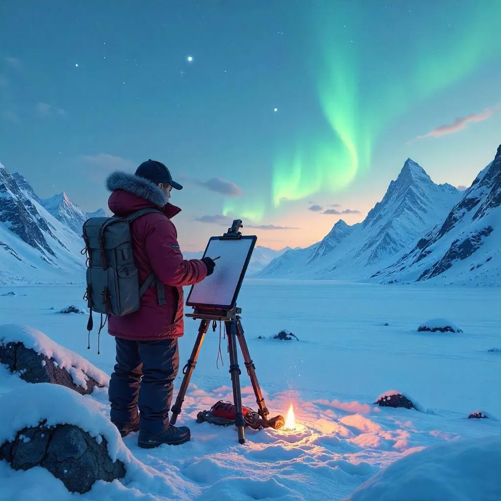 Lone Artist in the Tundra: Concept Art Scene