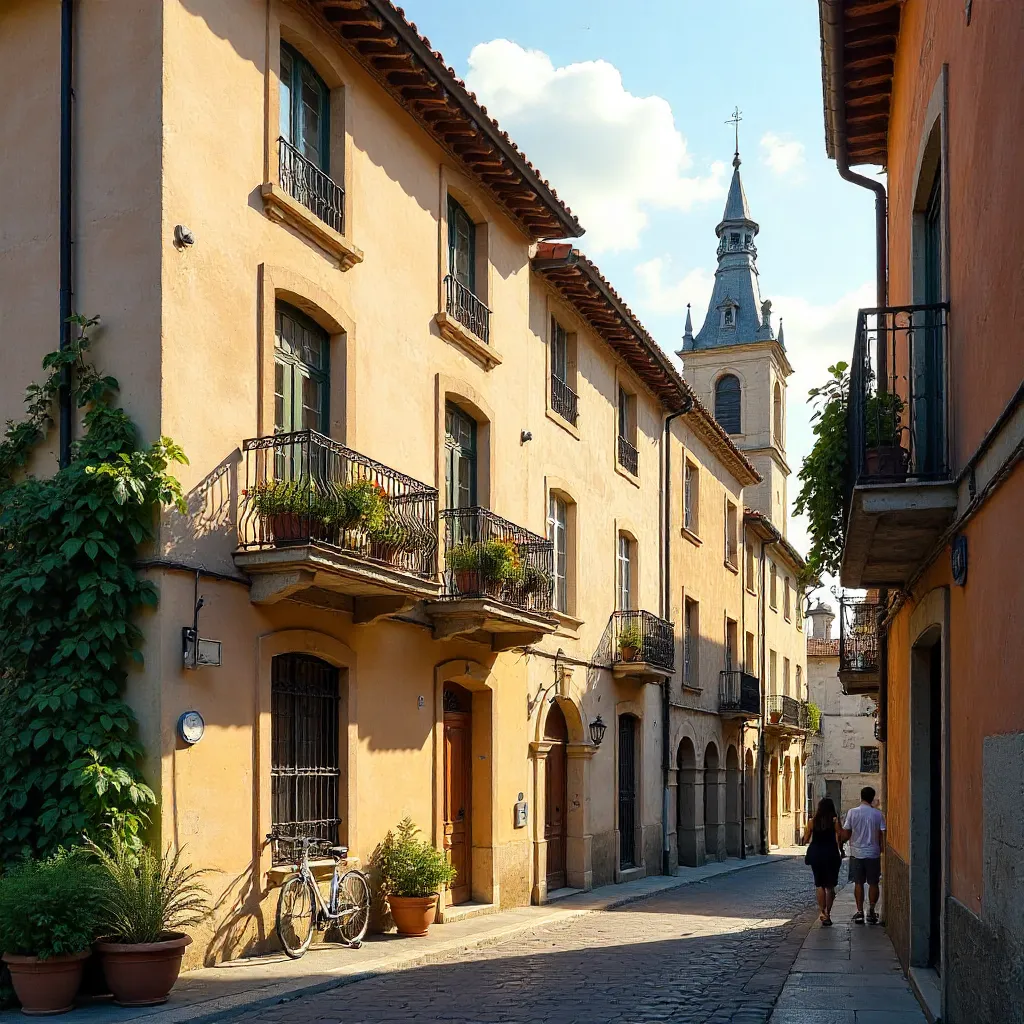 Charming European Building with Upper Terrace Balconies