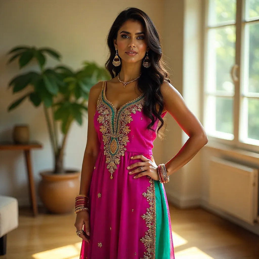 Confident Style in Colorful Traditional Wear