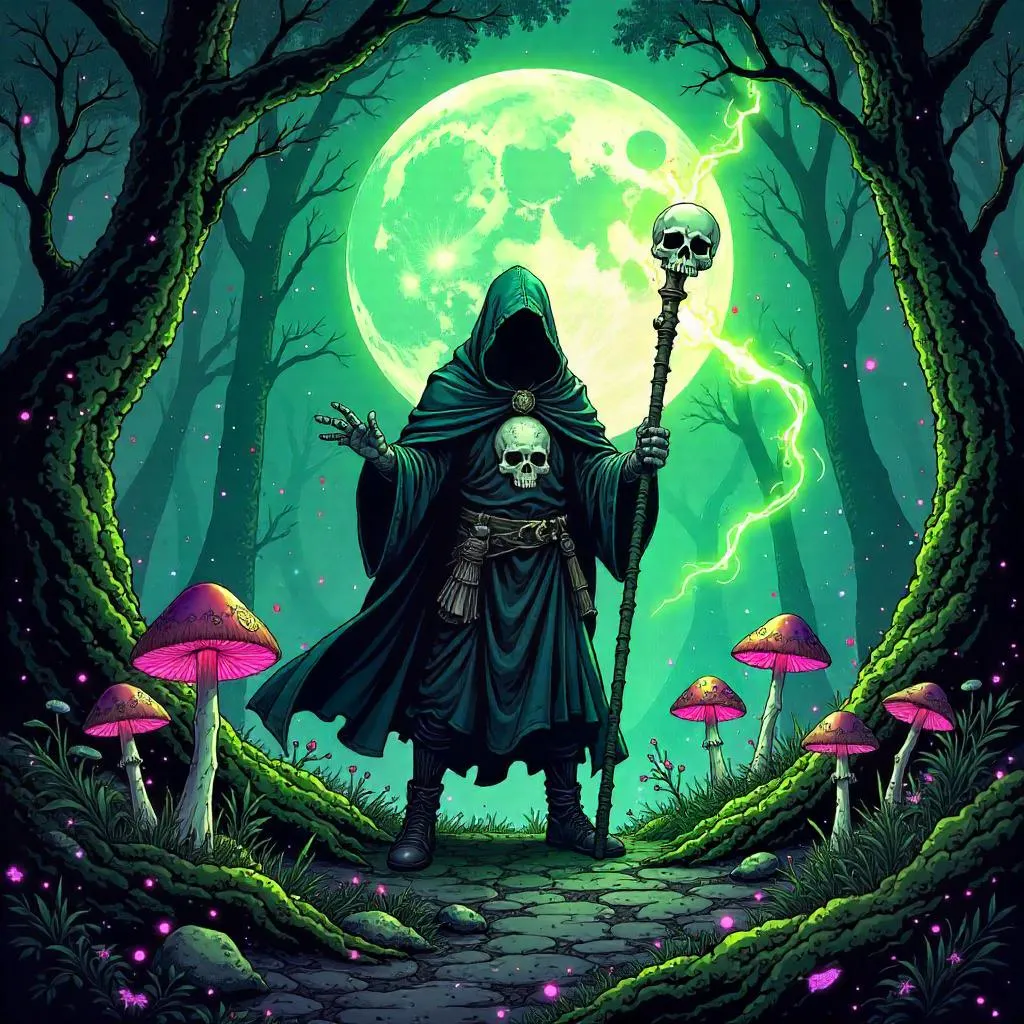 Necromancer in a Luminous Fairy Ring - Comic Showdown