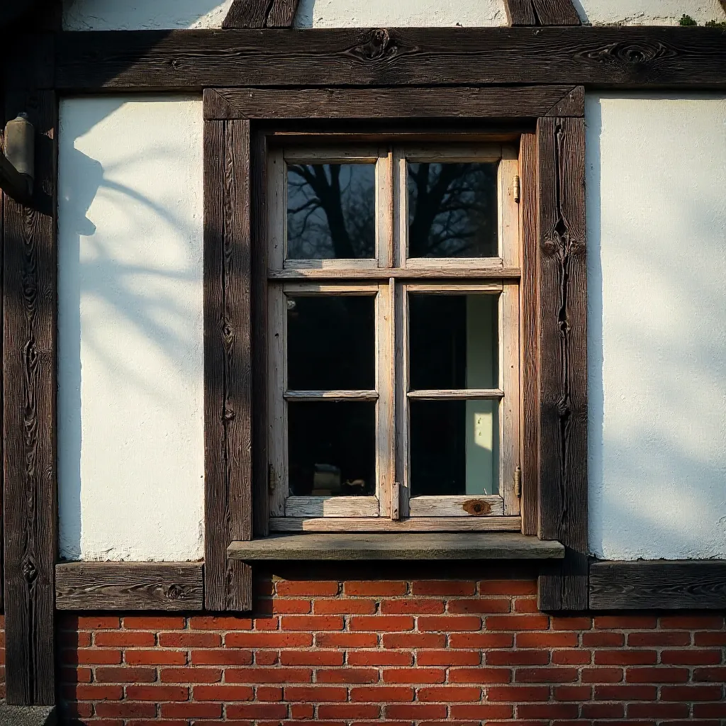 Detail of Ystad Brick-Timber Facade with Window