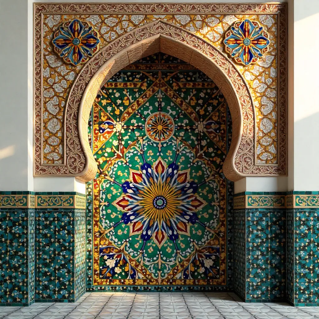 Arched Moroccan Zellij Tile Mosaic