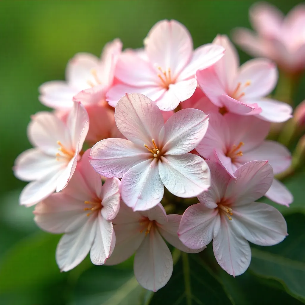 Close-Up Dense Pink-and-White Blooms