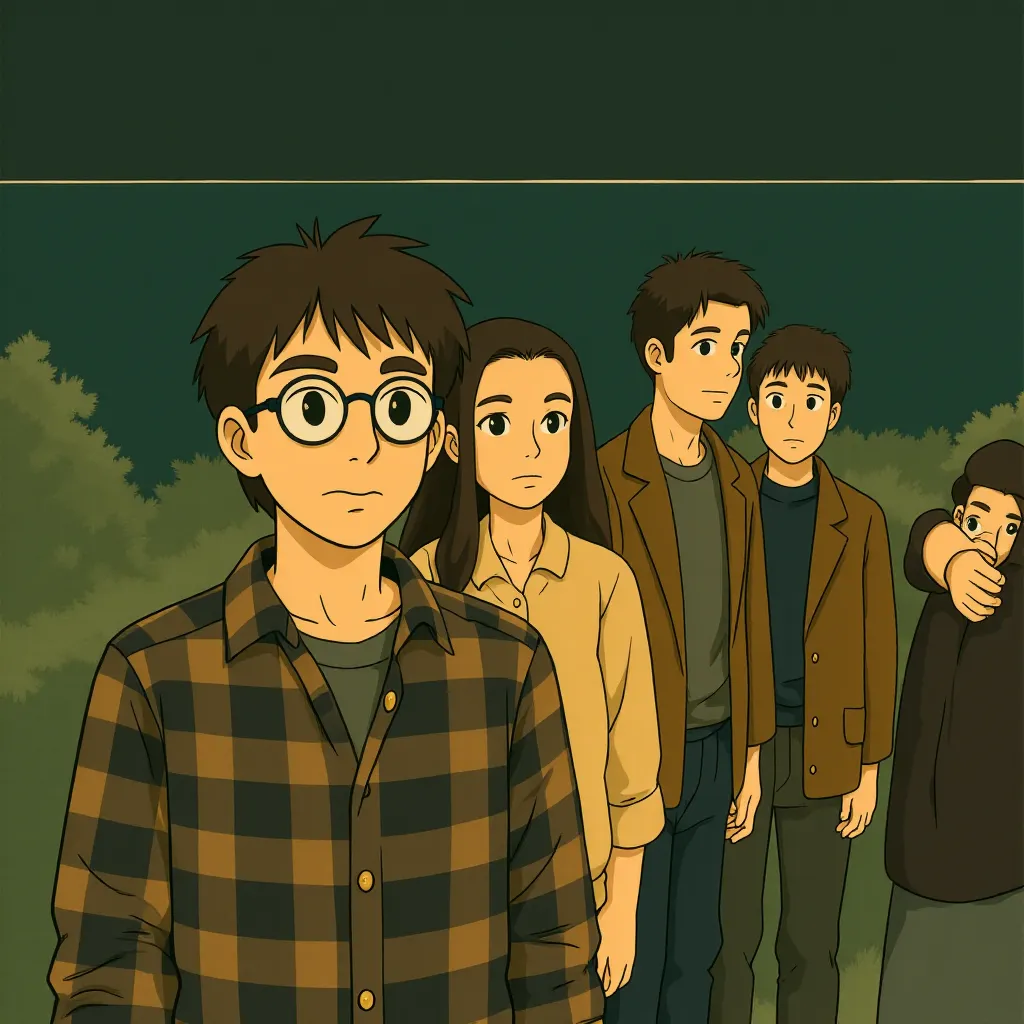David Thewlis, Daniel Radcliffe, Bonnie Wright, and James Phelps in Harry Potter and the Half-Blood Prince (2009) - Anime style