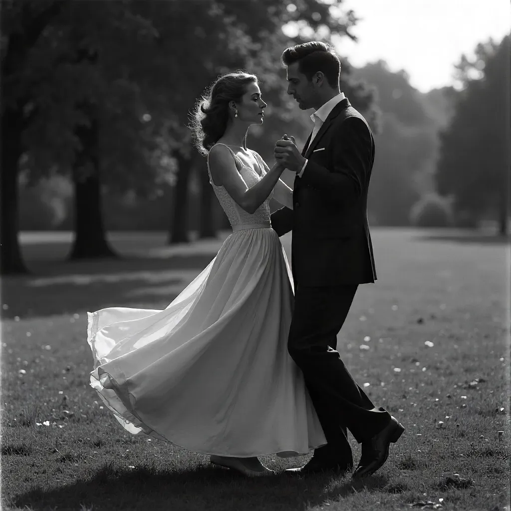 Timeless Outdoor Dance in Black and White