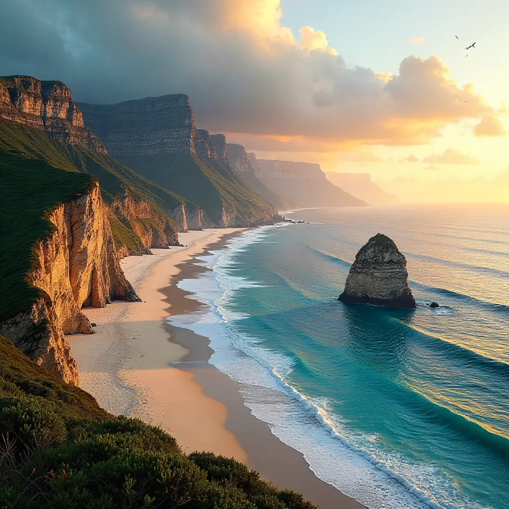 Golden Hour Over Twelve Apostles Coastline