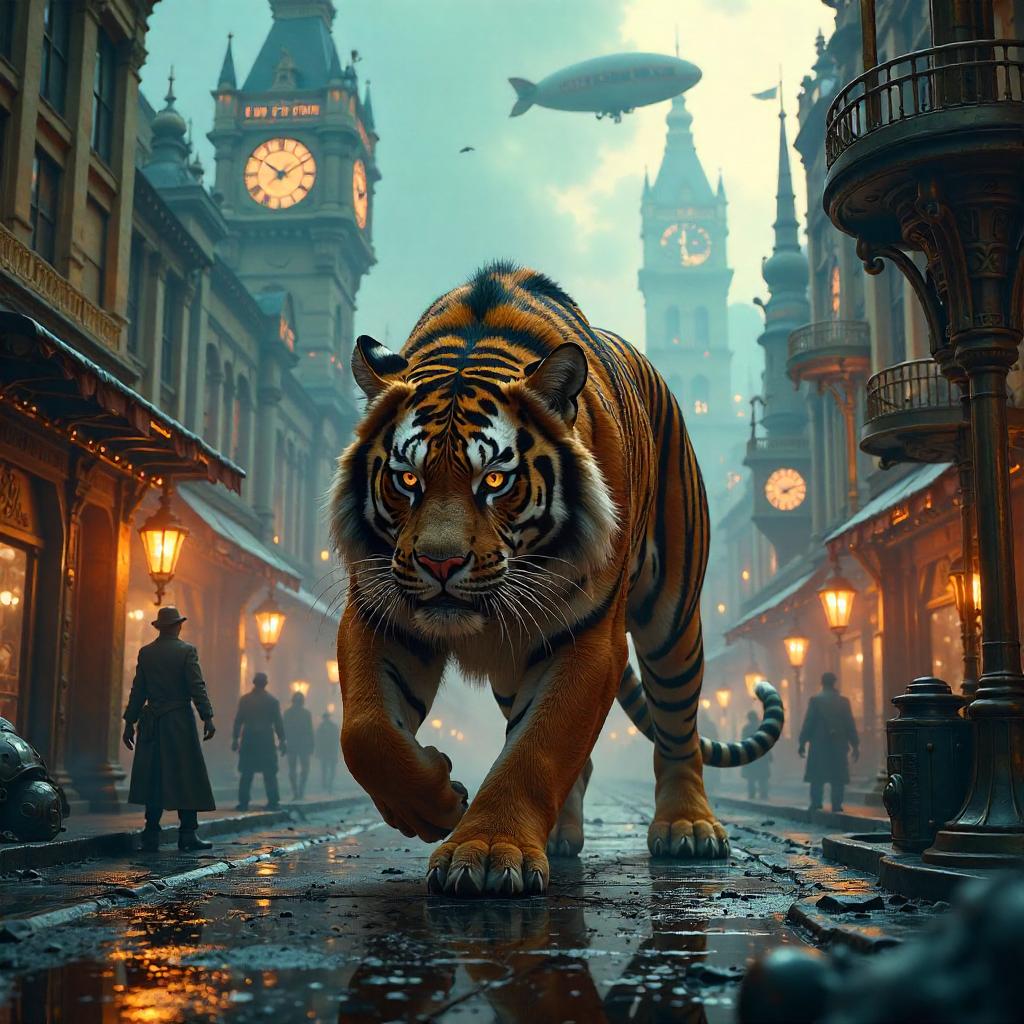 Tiger in a Clockwork City — Concept Art