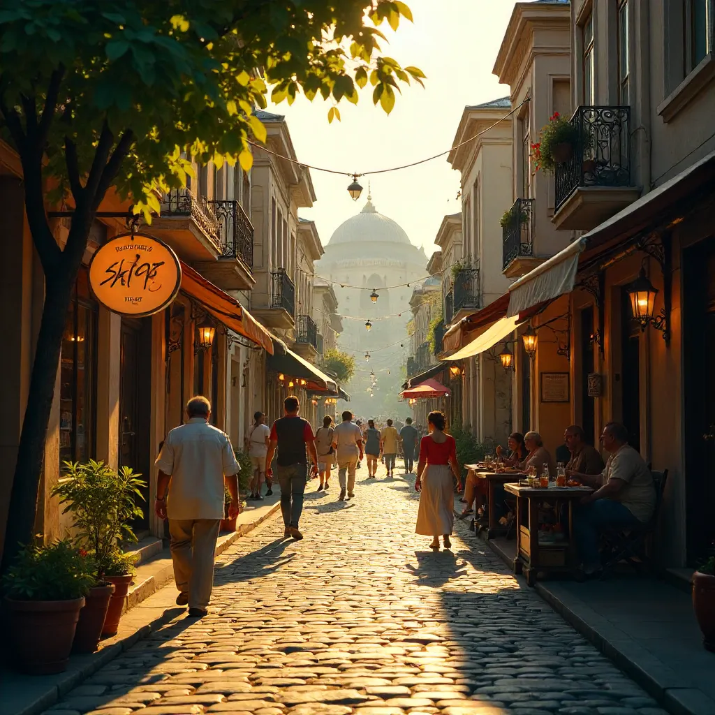 Golden Hour Stroll on Istanbul's Cobblestones
