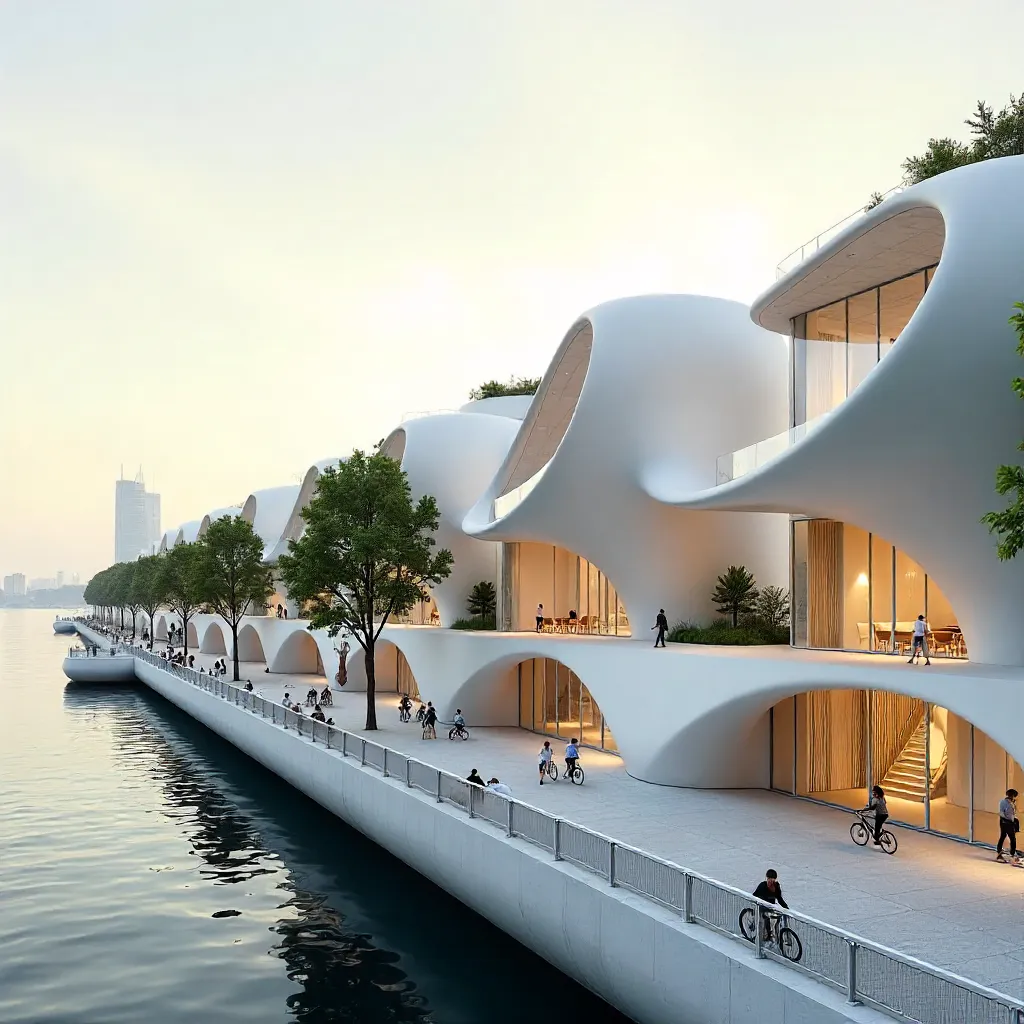 Curved White Modernism on Düsseldorf's Rhine