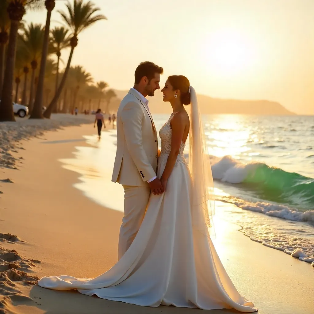 Serene Egyptian Beach: Romantic Wedding Moment