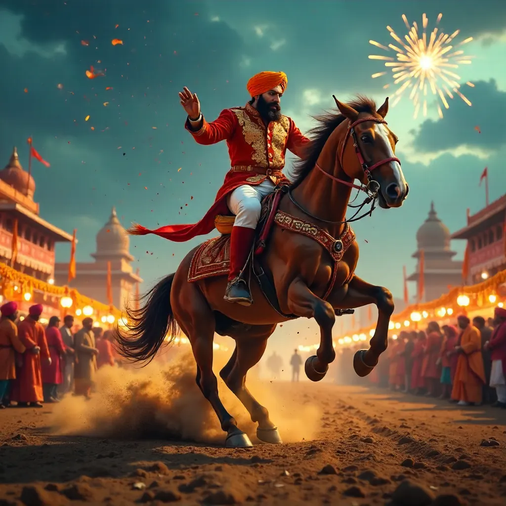 Daring Equestrian Stunt at Vaisakhi in Anandpur Sahib
