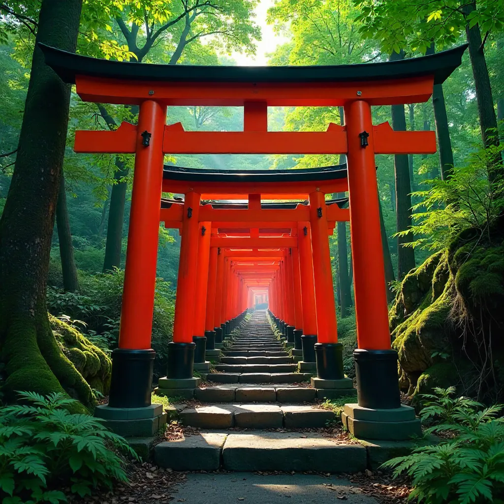 Vermilion Torii Gate at Fushimi Inari, Kyoto