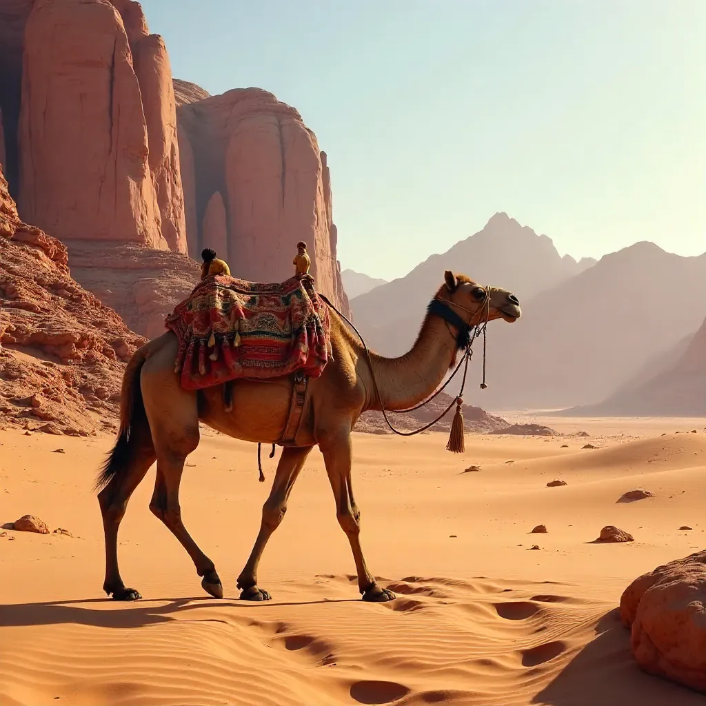 Lone Camel in Wadi Rum Desert