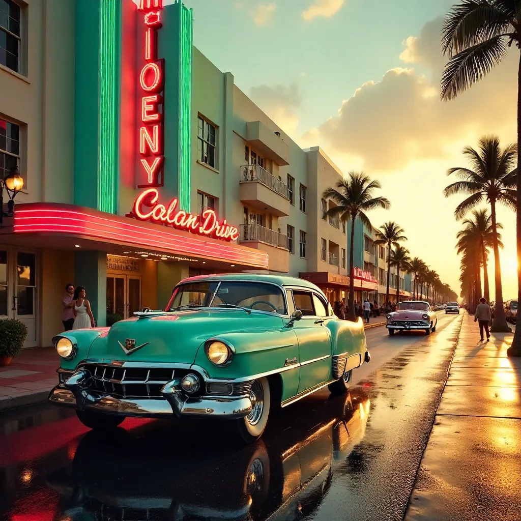 Vintage Car by Colony Hotel on Ocean Drive