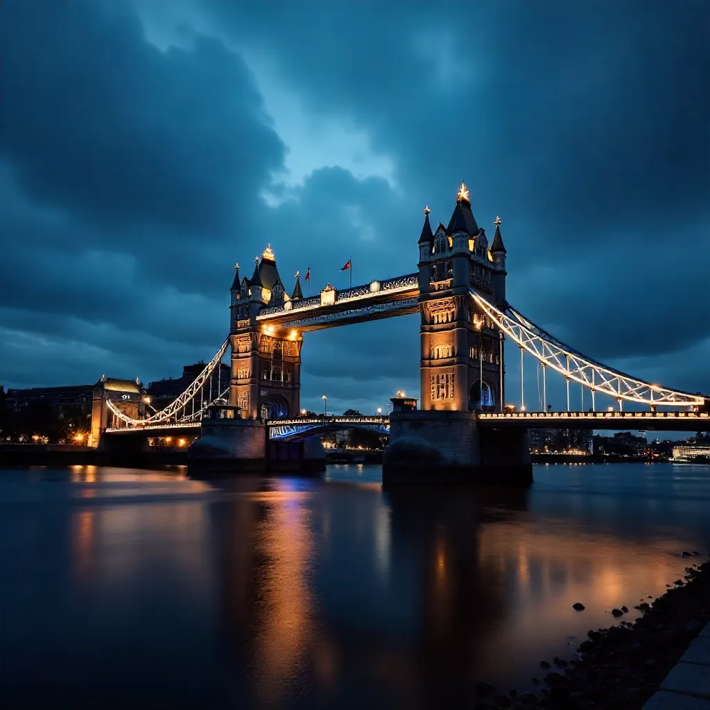 Twilight Majesty: Moody Tower Bridge Over Thames