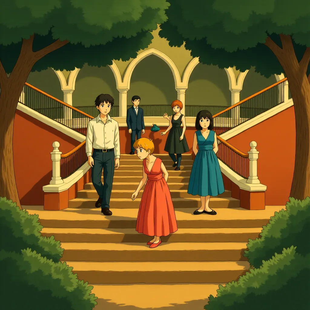 Haley Joel Osment, Simon Rex, Alia Shawkat, Liz Caribel Sierra, Channing Tatum, Levon Hawke, Adria Arjona, Trew Mullen, and Naomi Ackie in Blink Twice (2024) - Anime style
