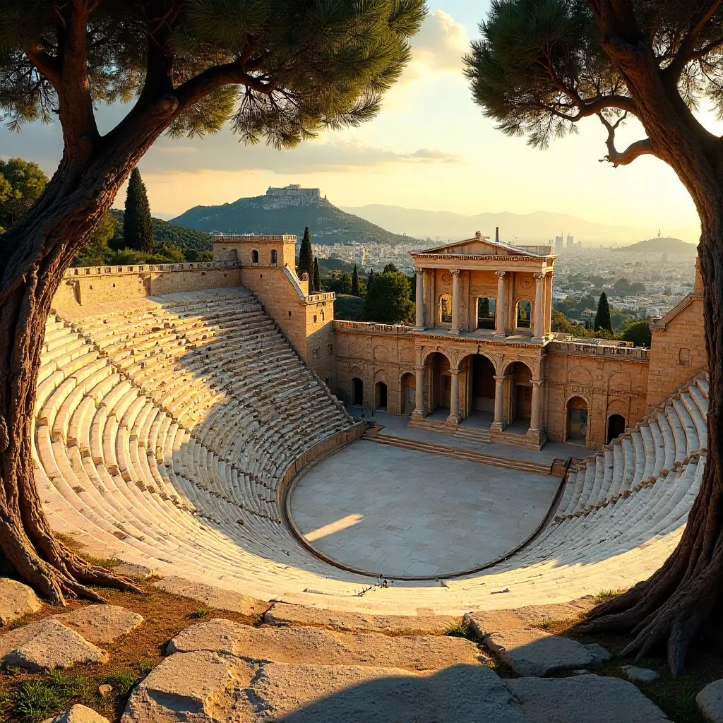 Golden Hour View of Odeon of Herodes Atticus