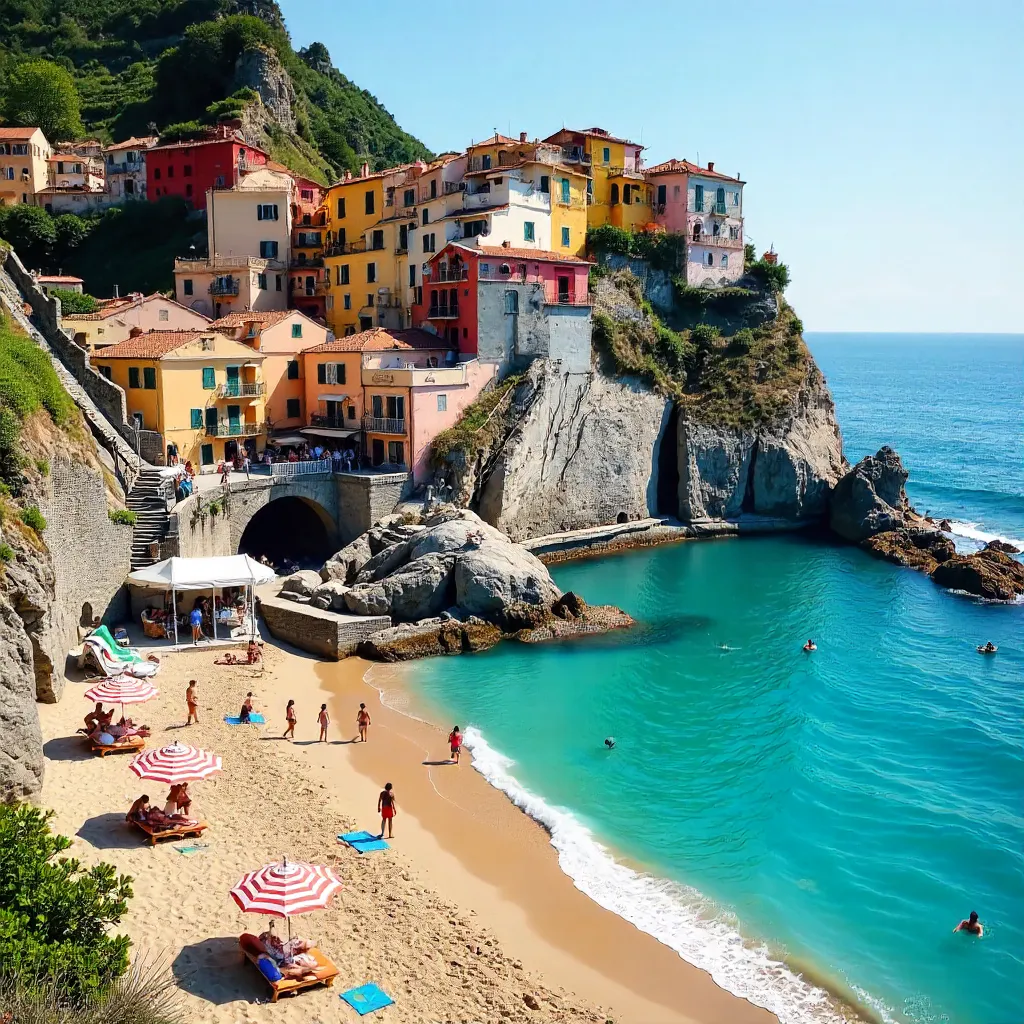 Sun-Kissed Monterosso al Mare Beach Scene