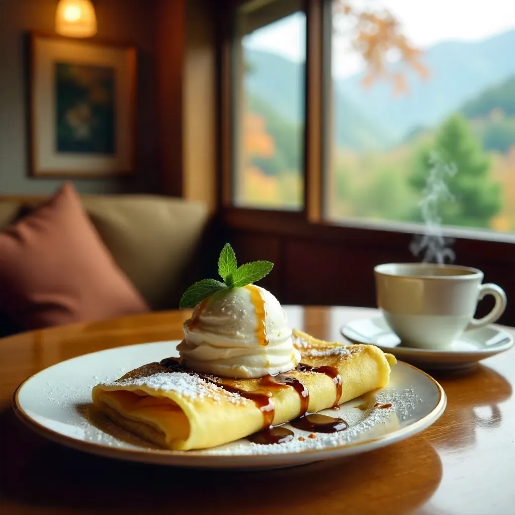 Banana Crepe Delight in a Nikko Café
