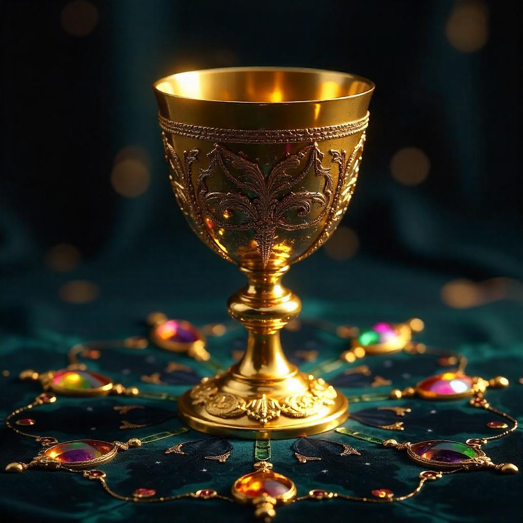 Golden Chalice in a Photorealistic Kaleidoscope