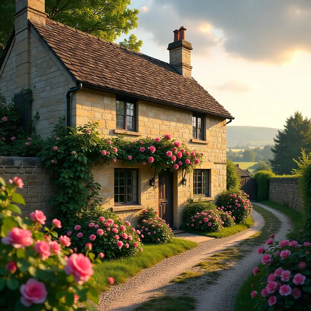 Stone Cottage in Malmesbury: Roses and Greenery