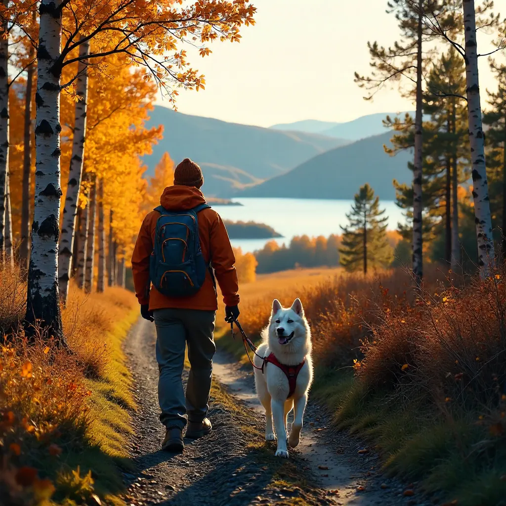 Autumn Hike in Trøndelag with a Husky