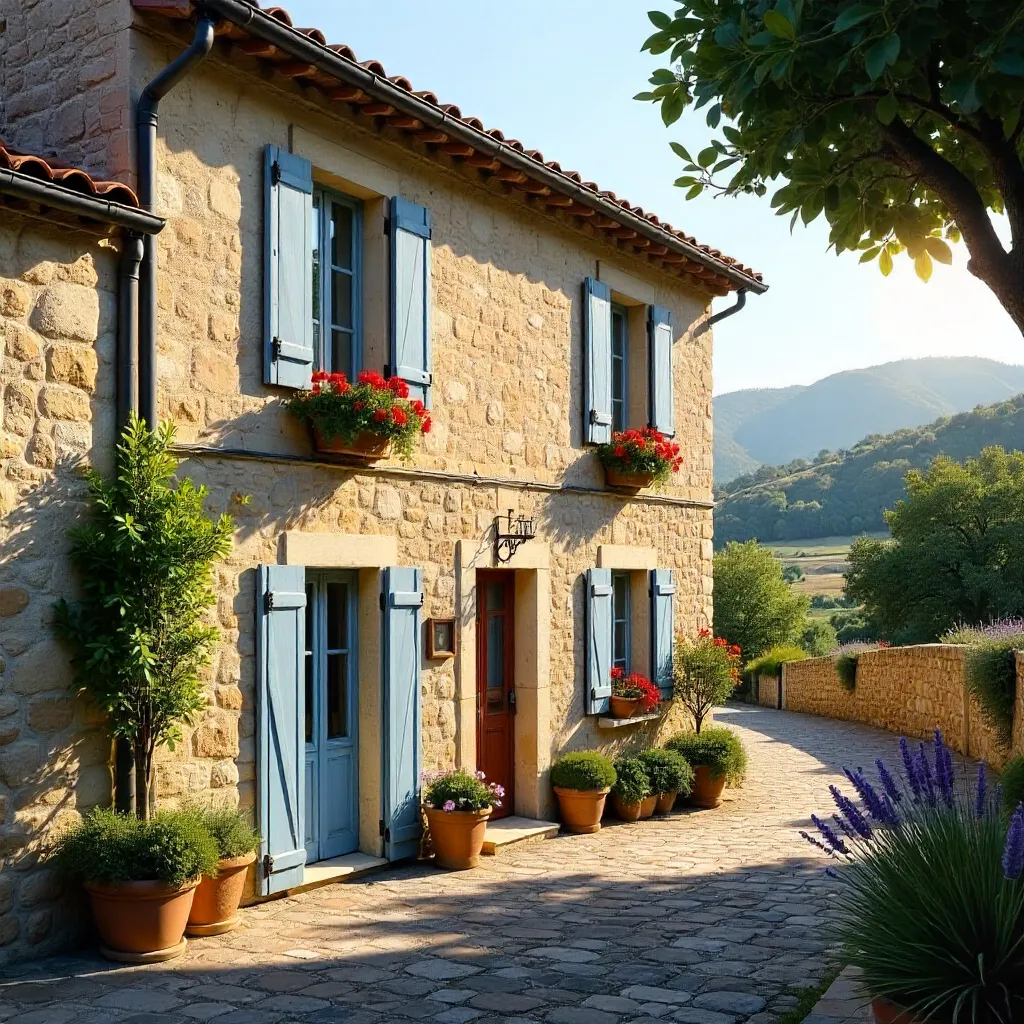 Lourmarin Provencal Stone House with Shuttered Charm