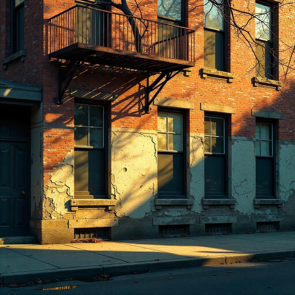 Sunlit Shadows on an Urban Facade