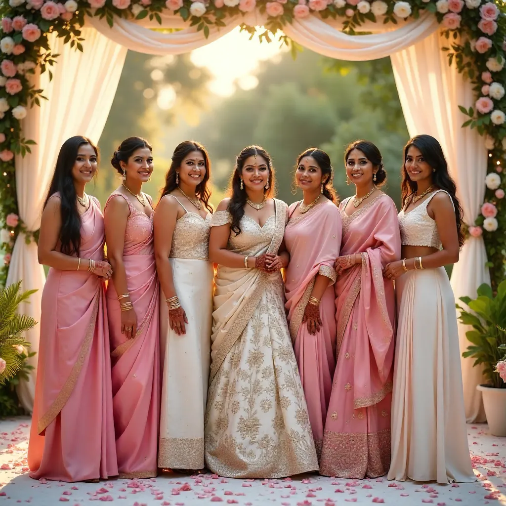Pink and White Traditional Attire Wedding Celebration