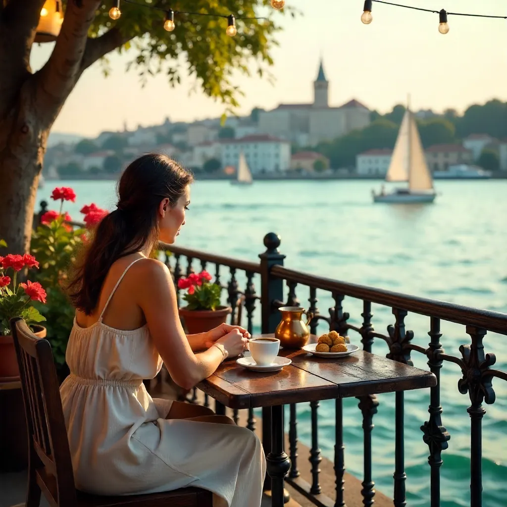 Tranquil Istanbul Café Overlooking the Princes' Islands