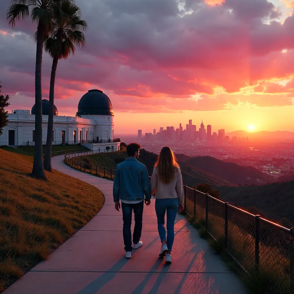 Sunset Walk with Two Friends at Griffith Observatory