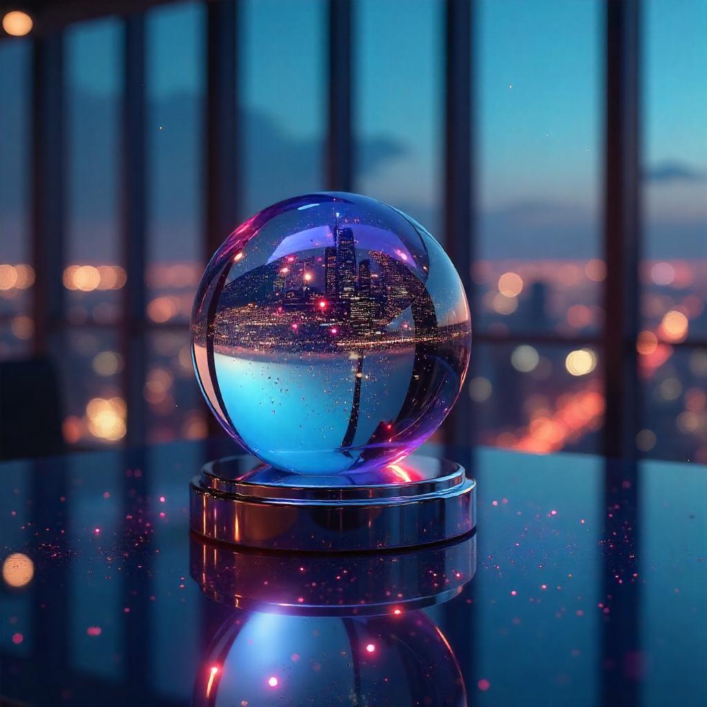 Crystal Ball in a Skyscraper Studio – 3D Render