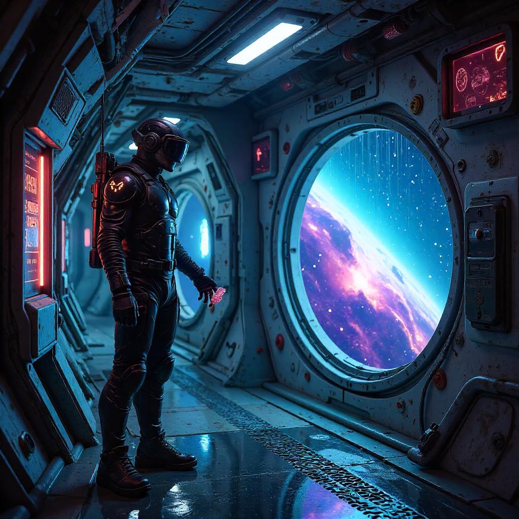 Dimensional Key on a Neon Space Station