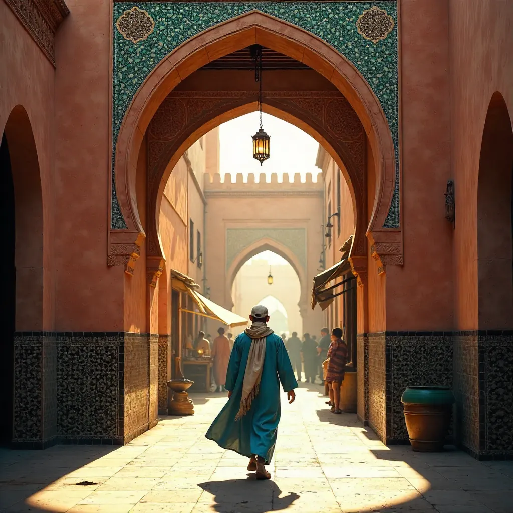Walking Through a Marrakech Archway