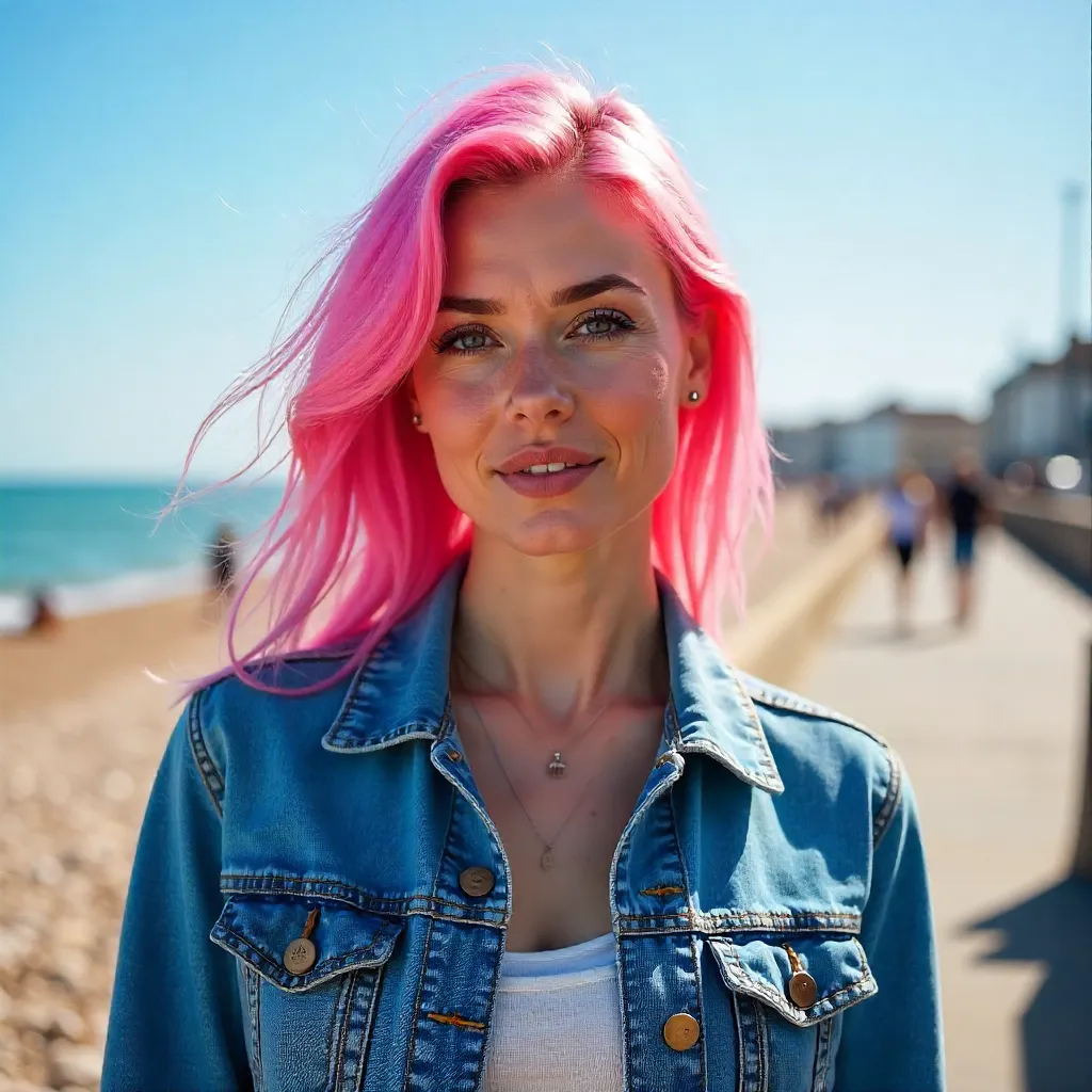 Vibrant Pink-Haired Portrait in Brighton