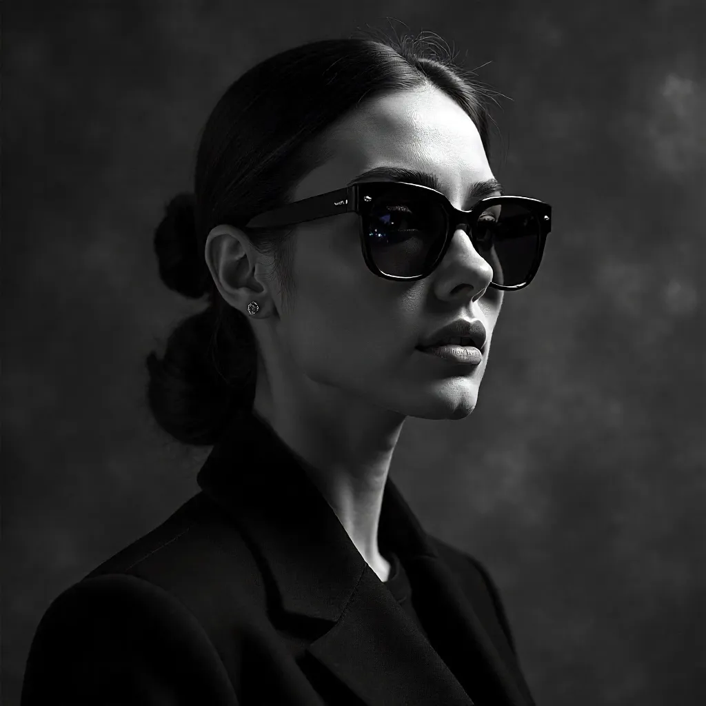 Noir Elegance: A Stylish Sunglasses Portrait