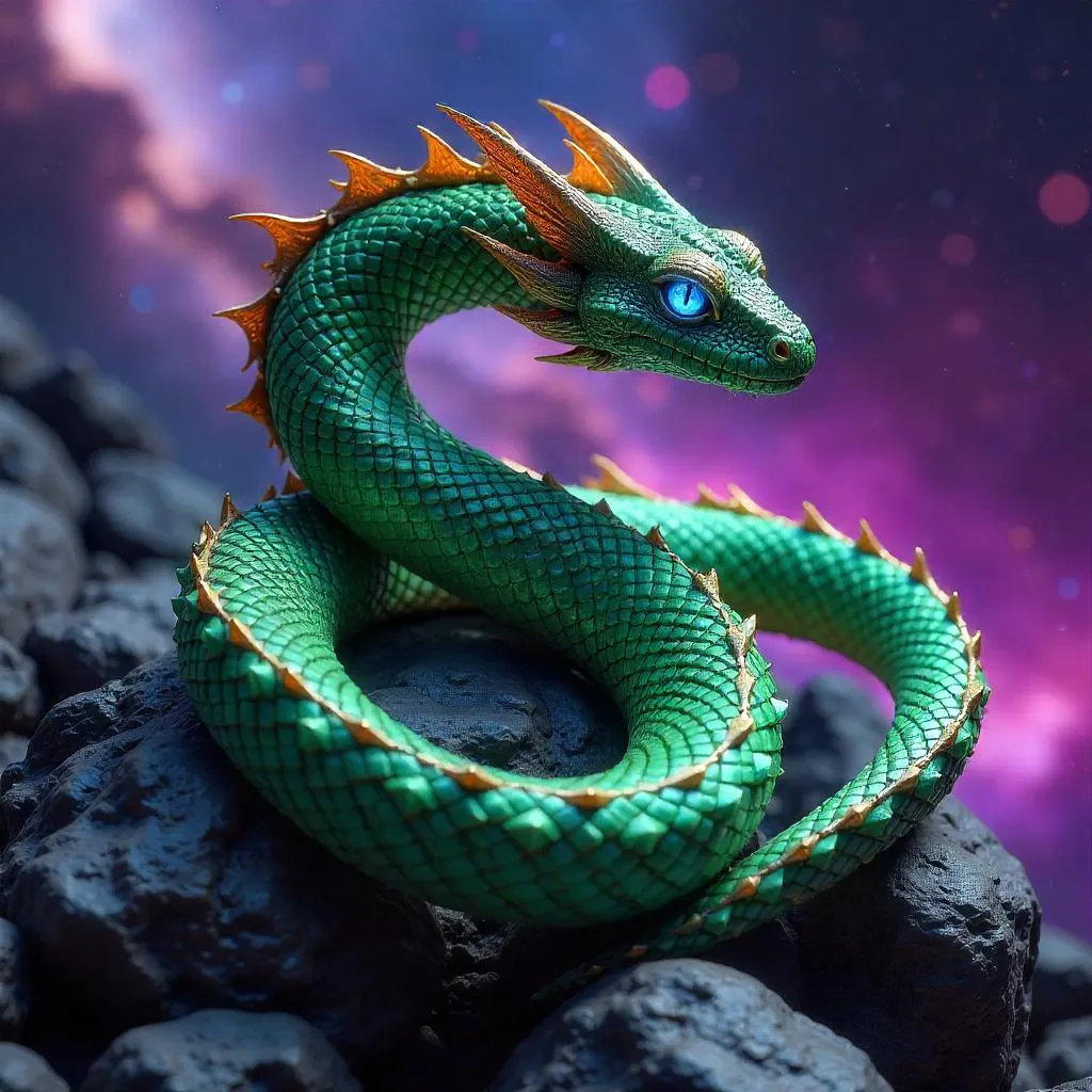 Luminous Basilisk in the Cosmic Void: 3D Render