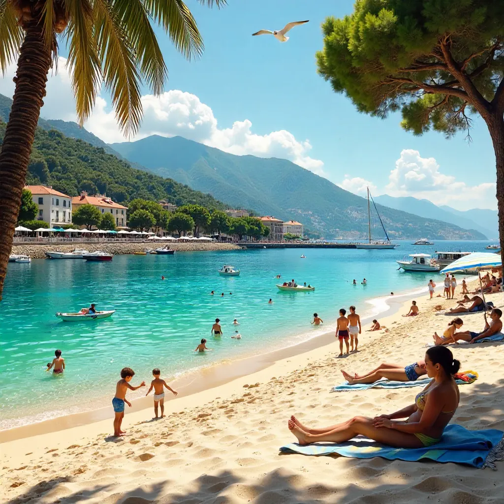 Vibrant Port de Sóller Beach Day