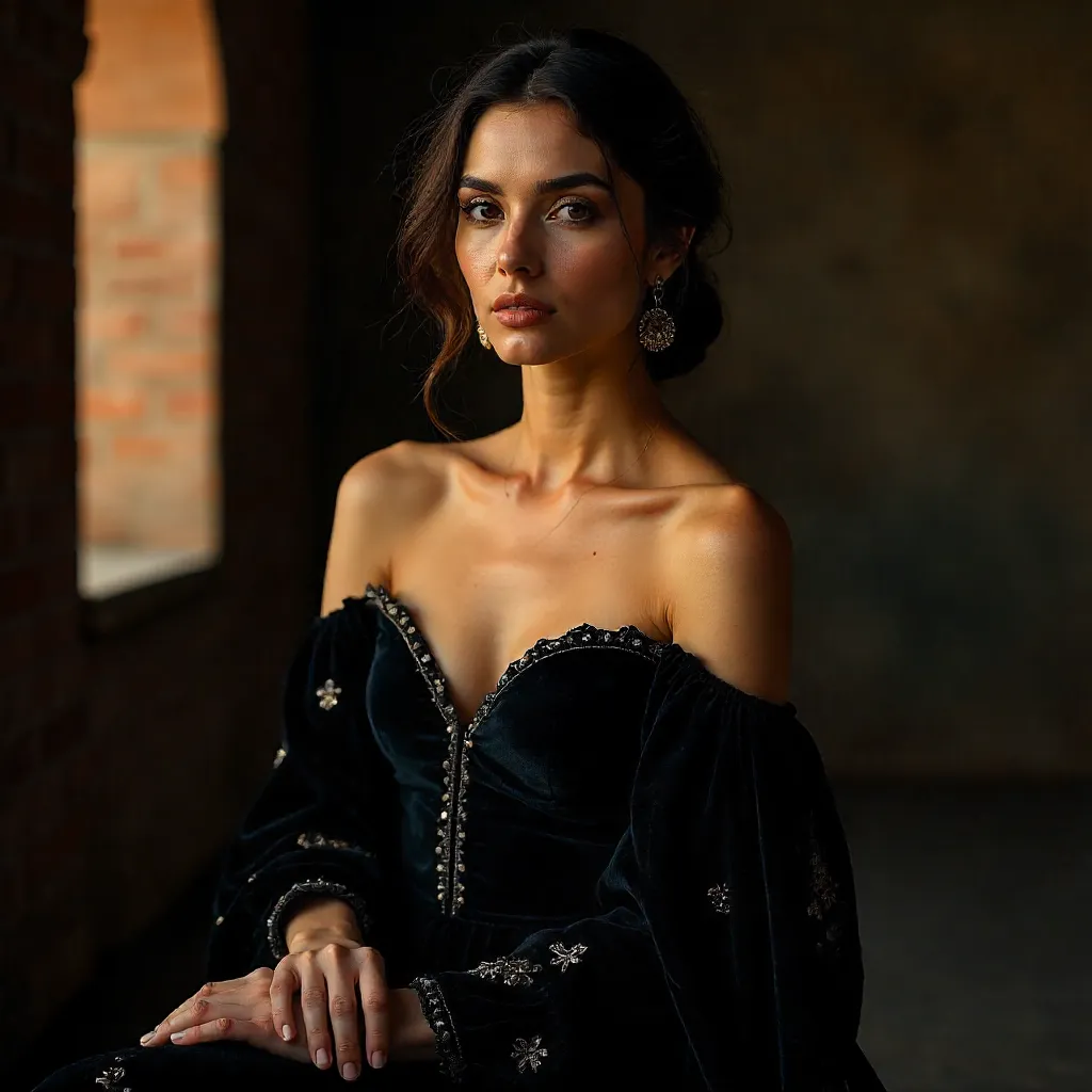 Lahore Studio Noir Portrait in Velvet