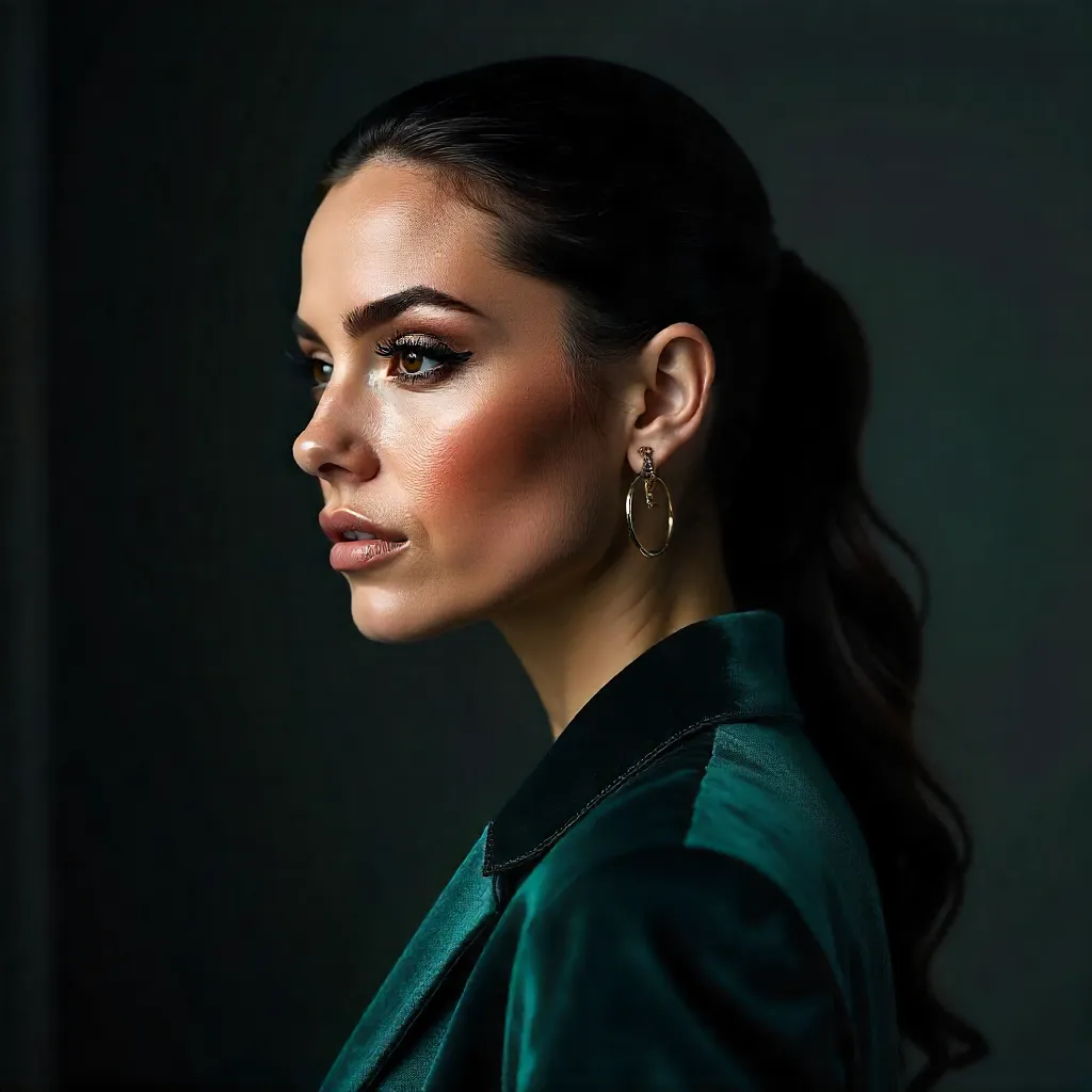 Bold Side Profile with Sleek Wet Hair