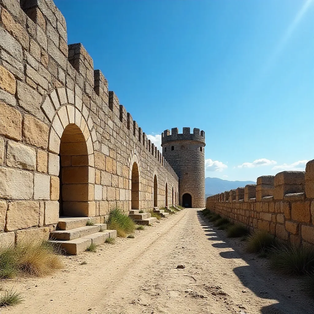 Blue Sky over Diyarbakır Stone Ruins