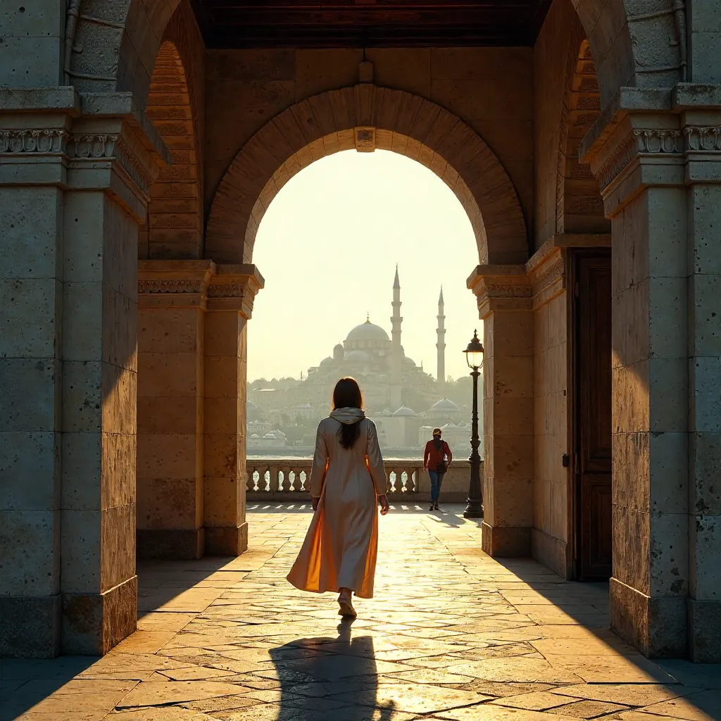 Long Shadows Under Istanbul's Decorated Arches