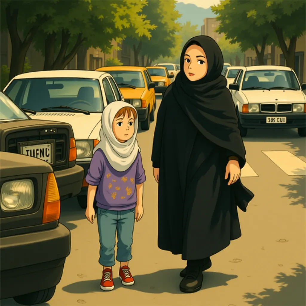 Kimia Hosseini and Sareh Bayat in A Separation (2011) - Anime style
